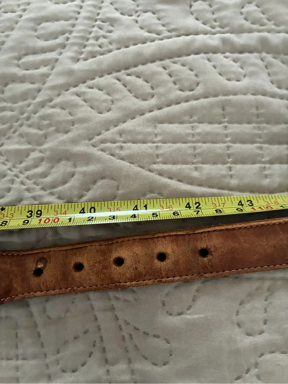 Coach Belt Navy Blue Linen Leather Brass Buckle Sz 42 Surcingle Style 3811